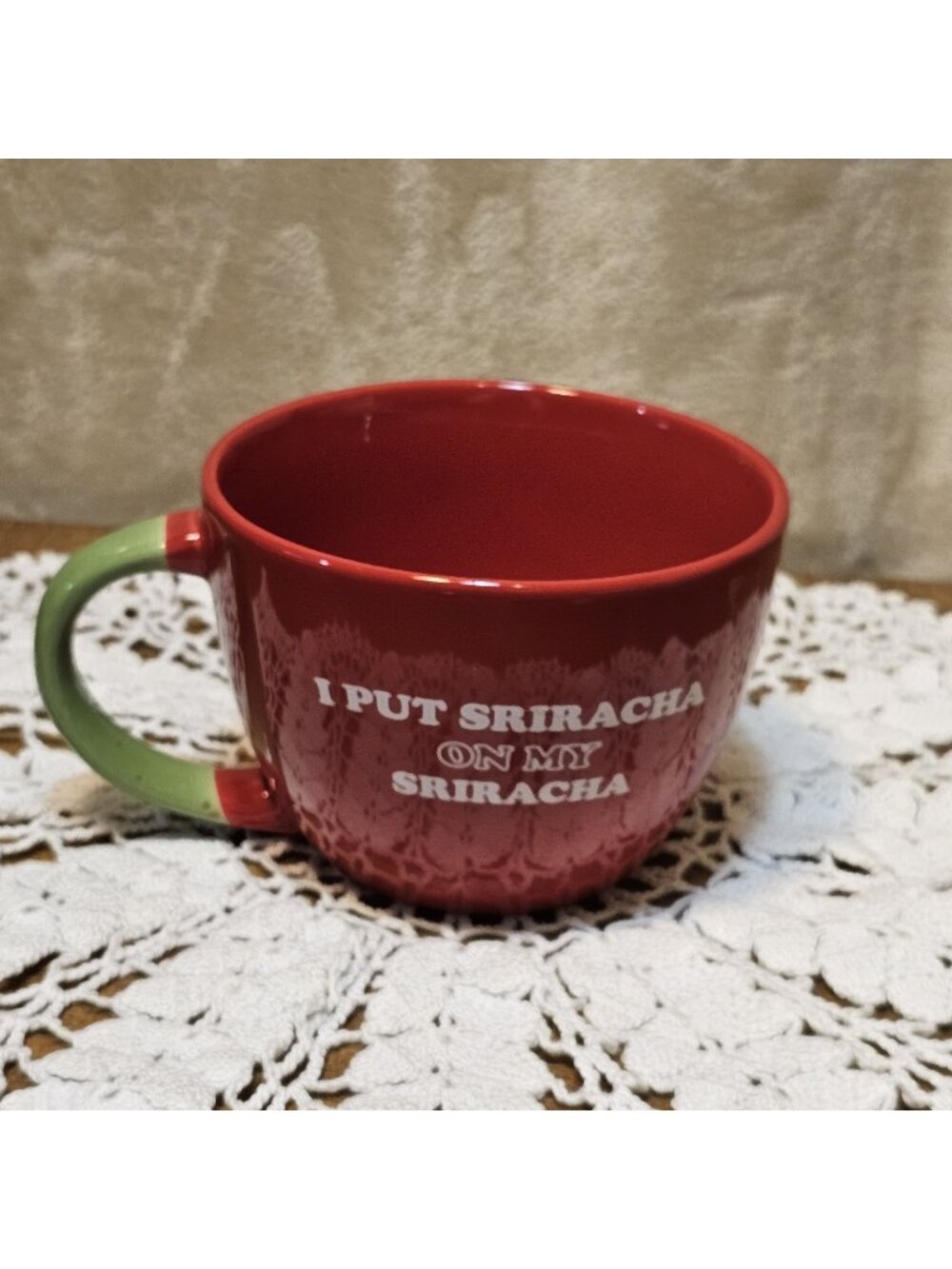 Marketplace Brands Huy Fong Foods "I put Sriracha on my Sriracha" mug - 22 oz.